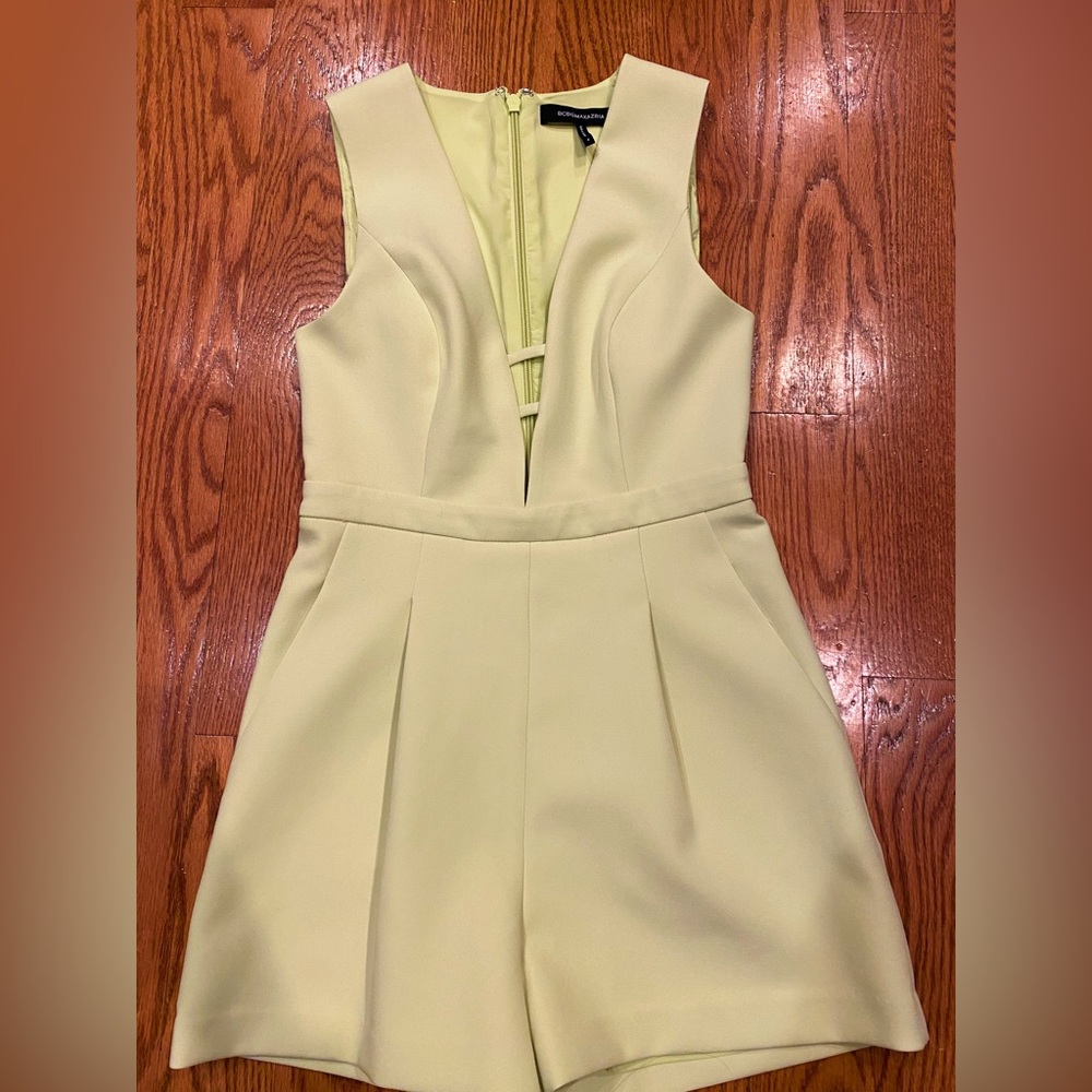 BCBGMaxazria size 4 Yellow/ lime romper ("lime sherbet")